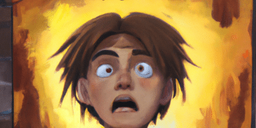 man scare, monday, anime oil painting, high resolution, ghibli inspired, 4k